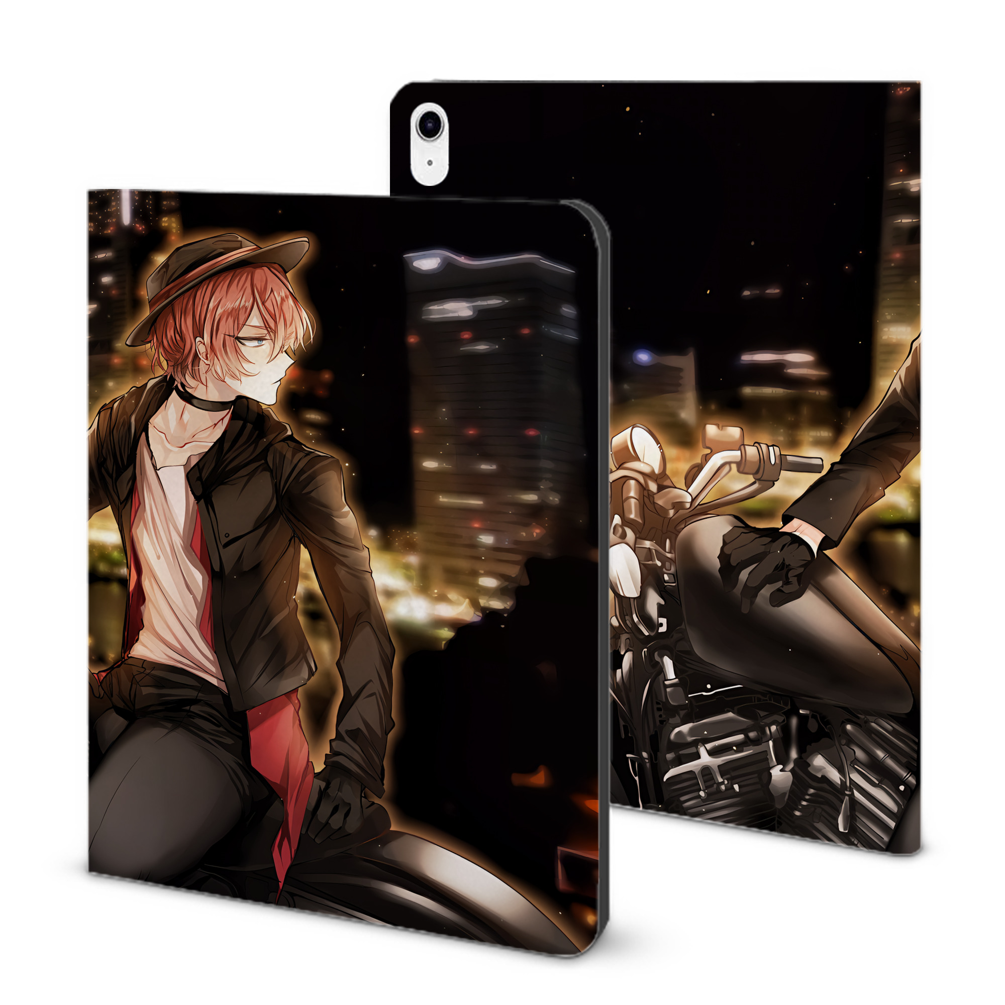 （画像用） 文豪ストレイドッグス Bungo Stray Dogs IPad ケース ブック型 PUレザー TPU 耐衝撃 軽量 薄型 ペン収納なし 全面保護 IPad 各モデル対応